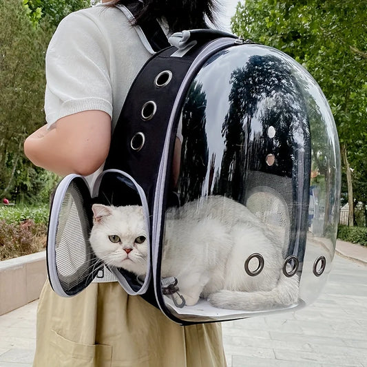 Cat pet carrier backpack, cat bag, breathable cat backpack, portable transparent space capsule pet bag for going out