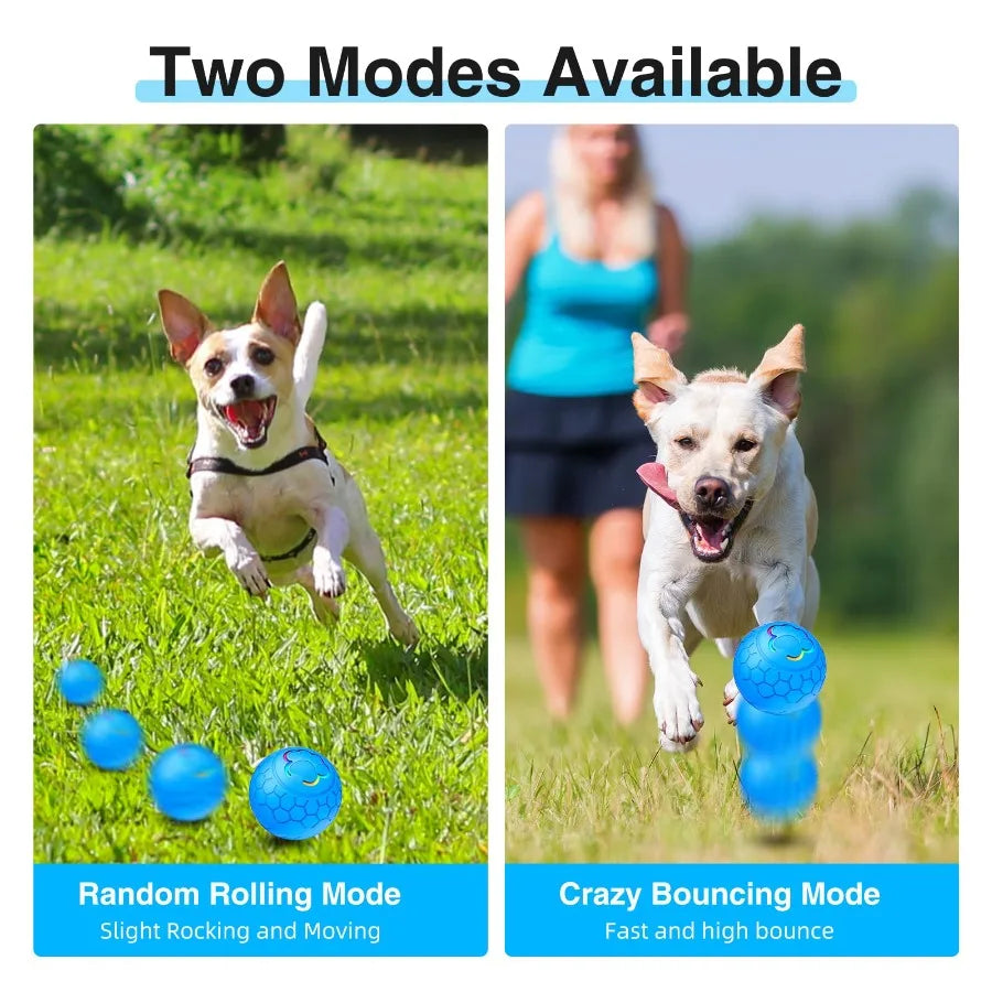 Pet Dog Toy Ball Smart Interactive Rechargeable Automatic Jumping Rolling Moving Ball with 2 Modes Motion Activated Dog Cat Toys