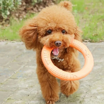 1pc Orange Dog Toys Pet Flying Disk Training Ring Puller EVA Interactive Training Ring Puller Resistant for Dogs