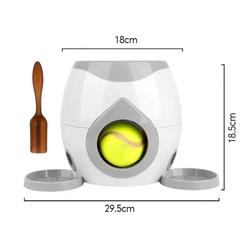 Pet Interactive Toy 2 in 1 Tennis Ball Throwing Training Food Reward Machine Dog Interactive Training Smart Automatic Feeder