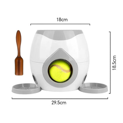 Pet Interactive Toy 2 in 1 Tennis Ball Throwing Training Food Reward Machine Dog Interactive Training Smart Automatic Feeder