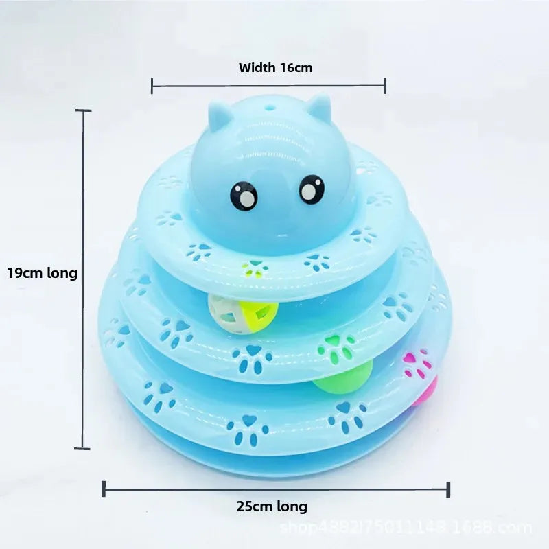 Triple Layer Cat Spin Wheel Toy Head Interactive Pet Supplies Wholesale Four Layer Cat Spin Wheel Toy For Kittens