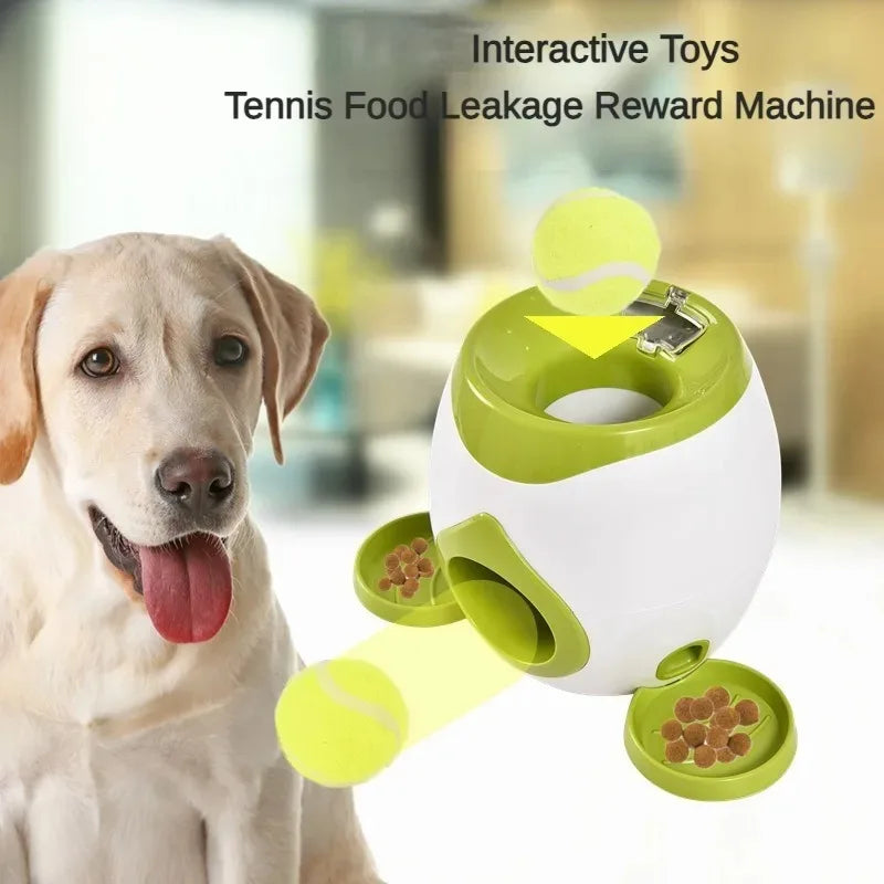 Pet Interactive Toy 2 in 1 Tennis Ball Throwing Training Food Reward Machine Dog Interactive Training Smart Automatic Feeder