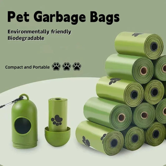 New Pet Biodegradable Trash Bag Dog Poop Bags Bulk Biobase Scented Poo Bag Degradable Cat Waste Bags Dog Poop Dispenser Gifts, environmental friendly