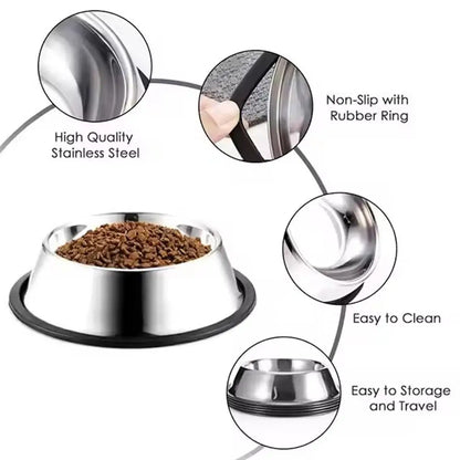 Large Capacity Cat Bowl Stainless Steel Pet Feeding Bowl Cat and Dog Food Drinking Bowl Metal Feeder Bowl and Cheap