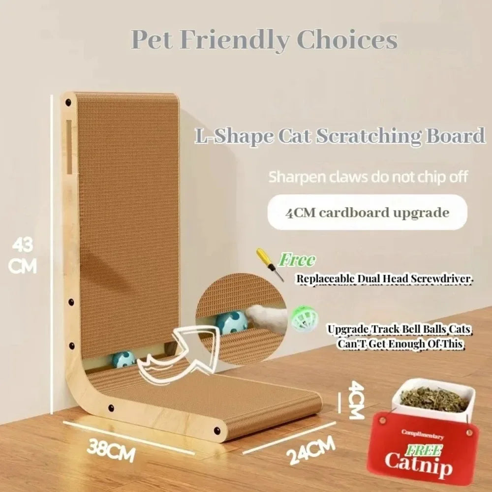 Cat Scratching Board Cat Toys Wooden Wear-resistant and Scratch-resistant Post Cat Furniture Training Grinding Claw Toys